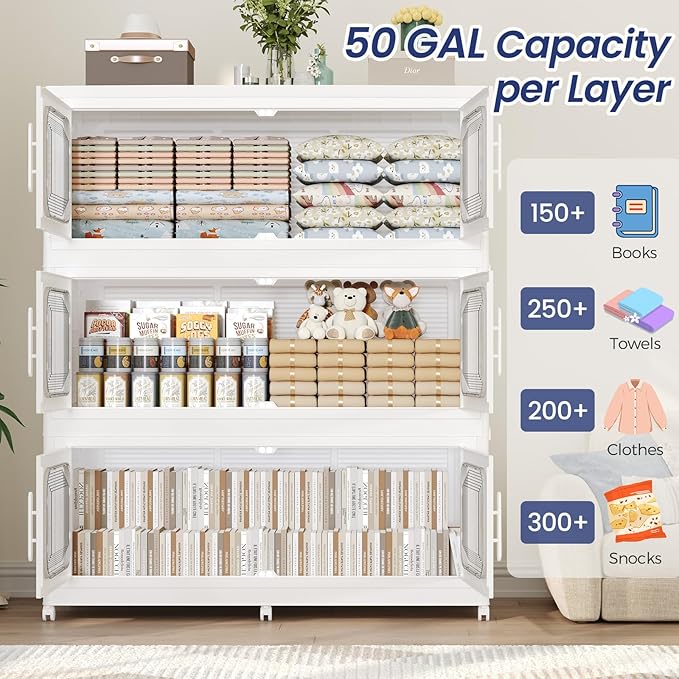 200Gal Exra Large Stackable Storage Bins - Image 3