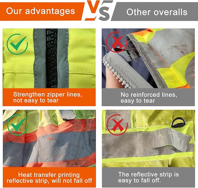 AYKRM Heavy Woven cotton High Vis Reflective work construction safety vest - Image 5