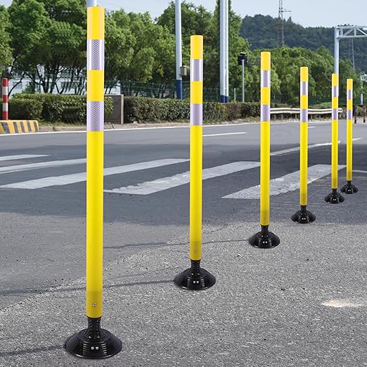 OrangeStar 8 Pack Delineator Post 48" Yellow Traffic Delineator Cones - Image 4