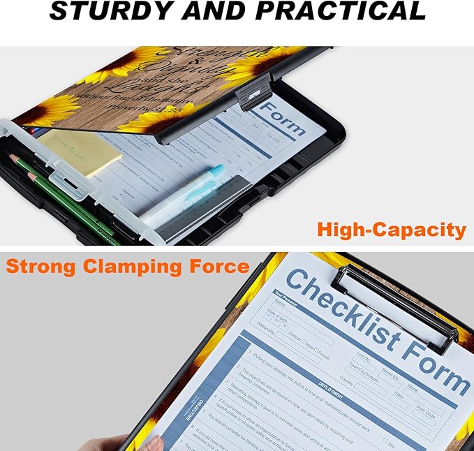 Clipboard with Storage Compartment, 8.5 x 11 Letter Size Side Opening Clip - Image 3