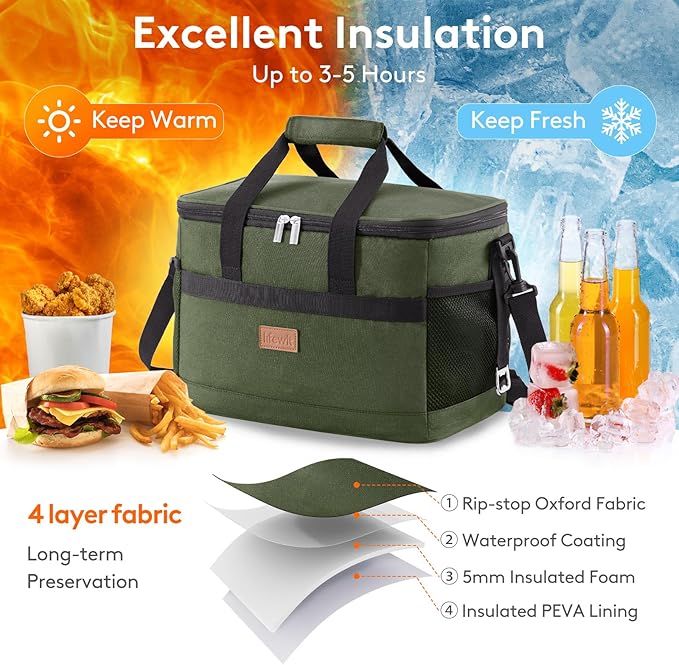 Lifewit Cooler Bag 30/50/60 Cans Collapsible and Insulated Large Lunch Bag - Image 4