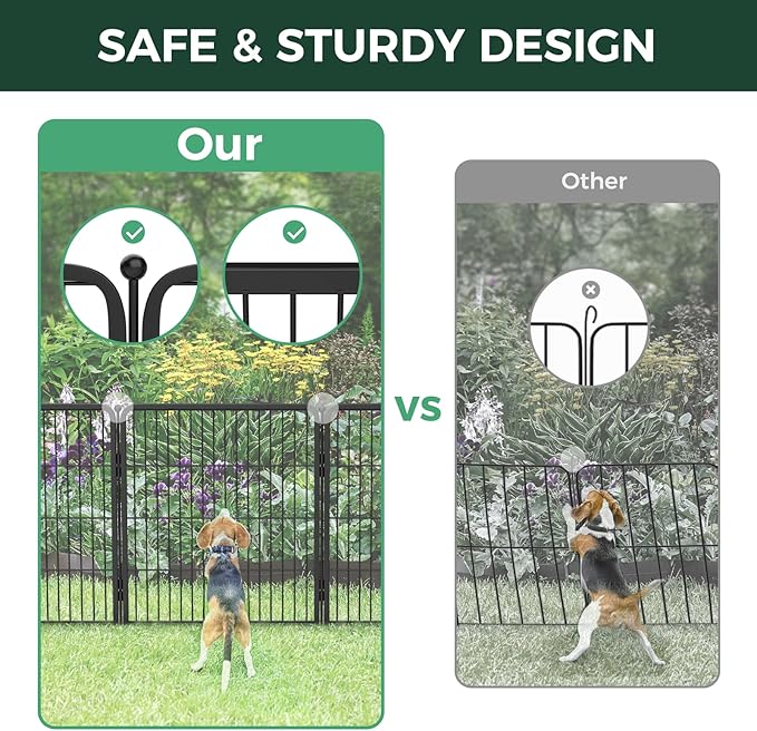 FXW Garden Fence Outdoor for The Yard – 40in x 54.7ft Heavy Duty Metal Animal - Image 3