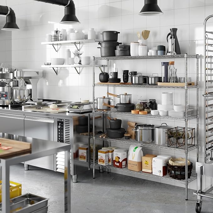 14" Deep x 54" Wide x 64" Height Wire Shelving Kit | 5-Tier | NSF Commercial - Image 6