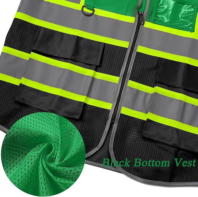BeautyWill Custom Logo Safety Vest Class 2 High Visibility Reflective Vest - Image 3
