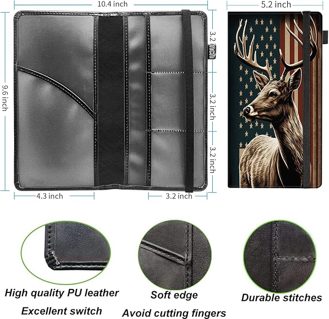 Car Registration and Insurance Holder, Leather Vehicle Glove Box Organizer - Image 4