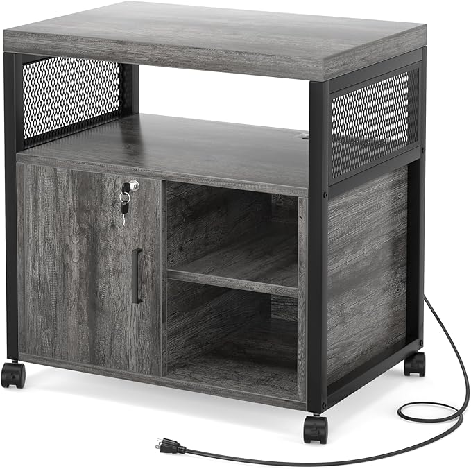 Unikito Rolling File Cabinet Lateral Office Filing Cabinets - Image 7