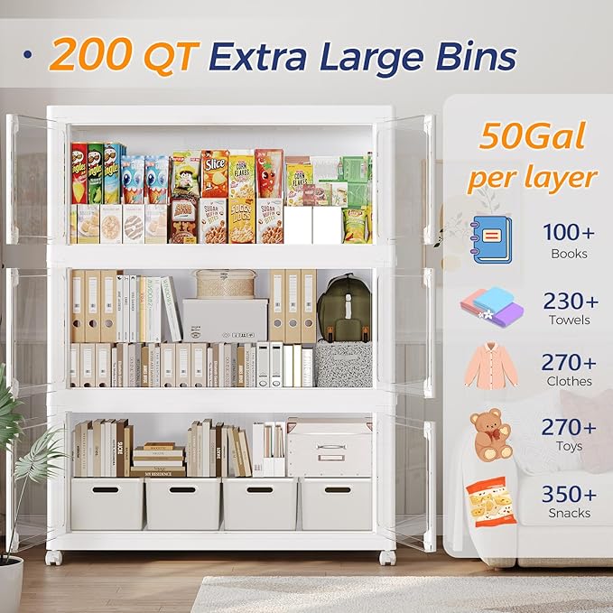 200Gal Plastic Stackable Storage Bins - Image 3