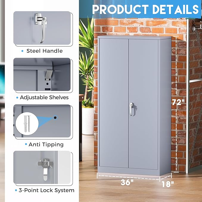 Greenvelly Metal Storage Cabinet - Image 3