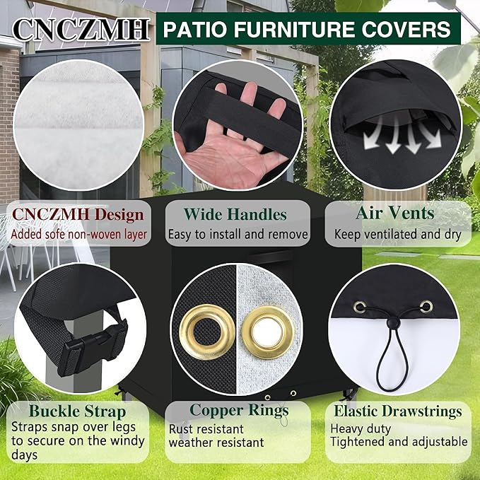Heavy Duty Patio Furniture Covers Waterproof, 600D Outdoor Furniture Cover - Image 5