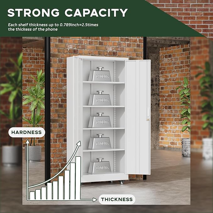 Greenvelly Metal Garage Storage Cabinet - Image 5