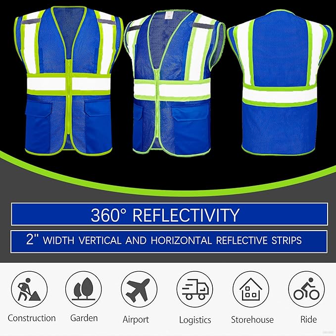 BeautyWill Custom Safety Vest Customized Logo Class 2 High Visibility - Image 3