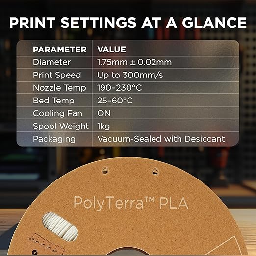 Polymaker Matte PLA for Production 1.75mm 2.5kg White, 1.75mm 3D Printer PLA - Image 6