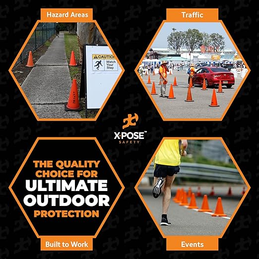 Xpose Safety 12 Inch Orange Traffic Cones, Kids and Construction - Image 7