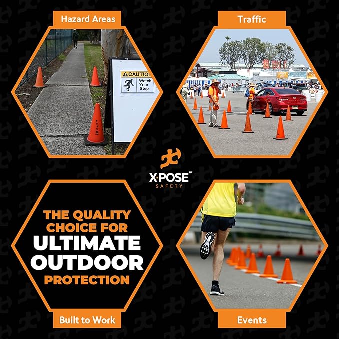Xpose Safety 12 Inch Orange Traffic Cones, Kids and Construction - Image 7
