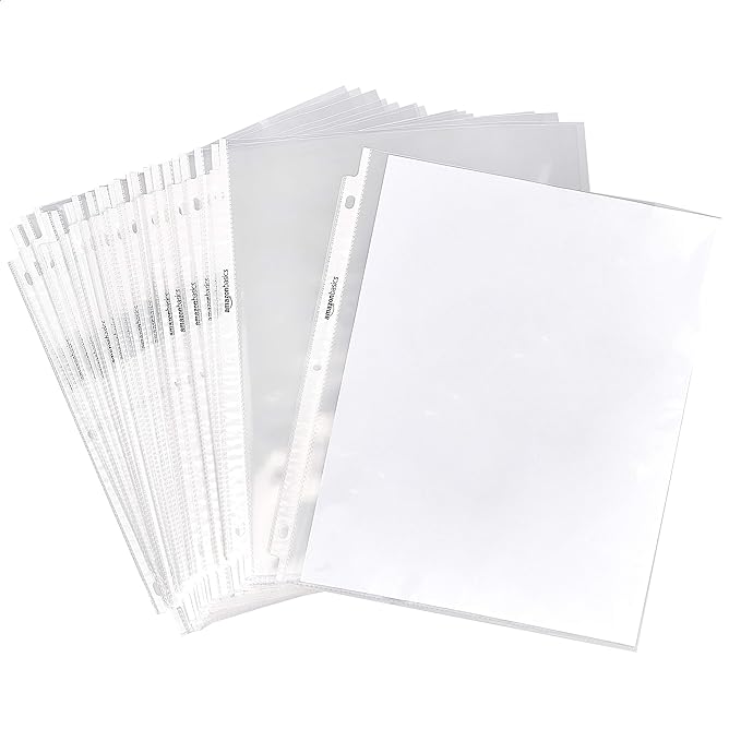 Amazon Basics Sheet Protectors for 3 Ring Binder, Heavyweight, Polypropylene by AmazonBasics
