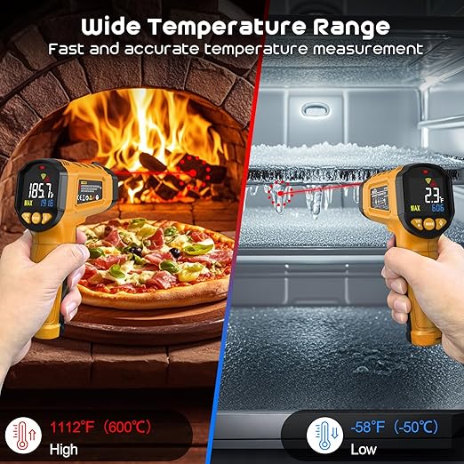 Infrared Thermometer Gun, SQECH Laser Thermometer Gun -58℉～1112℉, Non-Contact - Image 4