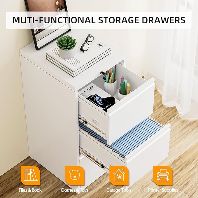 INTERGREAT 3 Drawer File Cabinet, Locking Tall File Cabinets - Image 6
