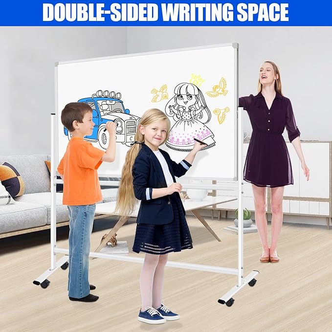 Double-Sided Rolling Whiteboards on Wheels 72 X 48, Large Dry Erase Board - Image 3