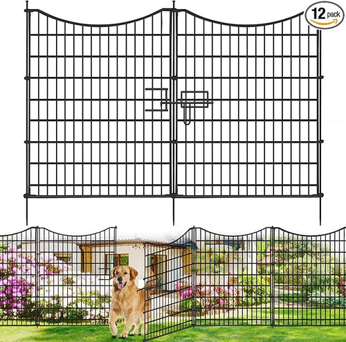 12 Panels No Dig Decorative Fence by NANYEZH