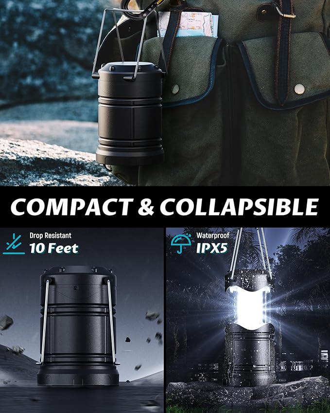 Lichamp 4 Pack LED Camping Lanterns, Battery Powered Camping Lights LED - Image 6