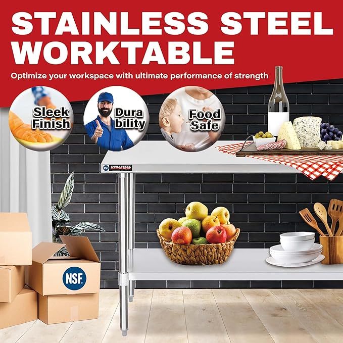 DuraSteel 24x48 Stainless Steel Work Table - Image 2