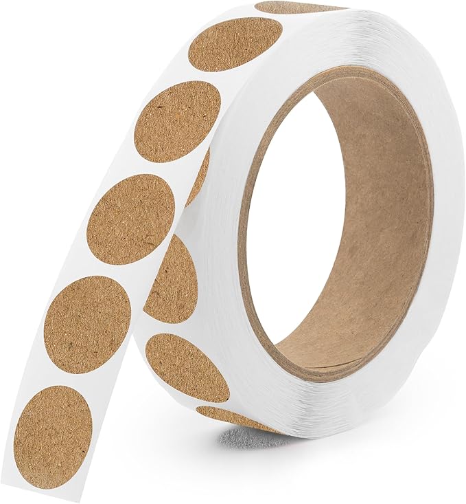 Kraft 1-Inch Circle Dot Stickers – 1, 000 Round Strong Adhesive Labels per Roll by Unknown