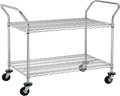 Finnhomy 2-Tier Commercial Grade Rolling Cart, Heavy Duty Utility Cart by Finnhomy