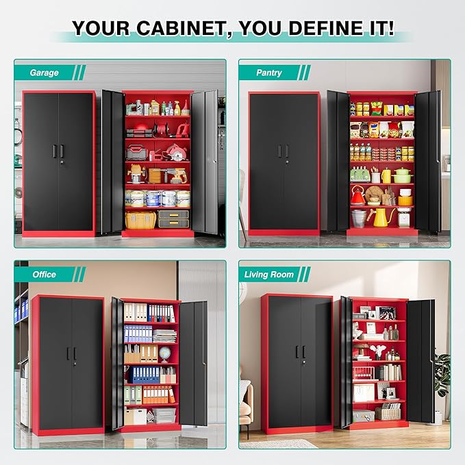 SISESOL Wide & Deep Metal Storage Cabinet - Image 4