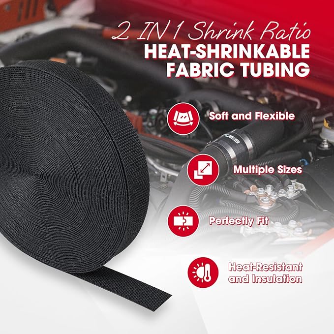 2 in 1 Heat Shrink Braided Sleeving Fabric Tubing-Ideal fit Irregular Shape - Image 3