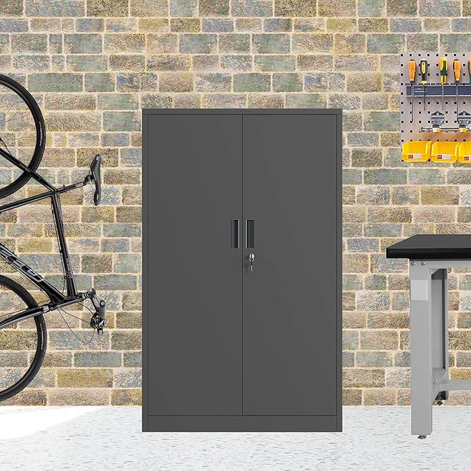Metal Storage Cabinet with Locking Doors and 3 Adjustable Shelves, 53.5-Inch - Image 8