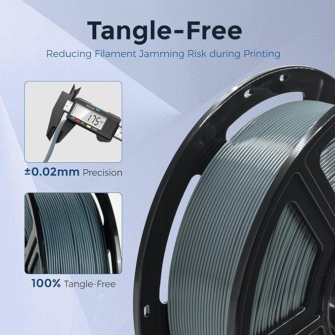FLASHFORGE PETG Pro Filament 1.75mm Grey, 3D Printer Filament 1kg Spool - Image 5