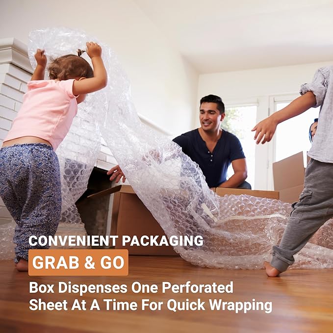 Aviditi Bubble Wrap Roll 1/2" x 24" x 50' Long Cushioning Wrap - Image 4