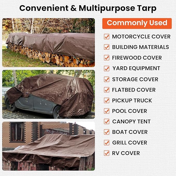 Tarp 16x20FT, 16 Mil Heavy Duty Large Tarps, Waterproof Tarp - Image 6