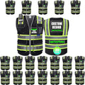 BeautyWill Custom Logo 10 Pockets Safety Vest Class2 ANSI Certified High by BeautyWill