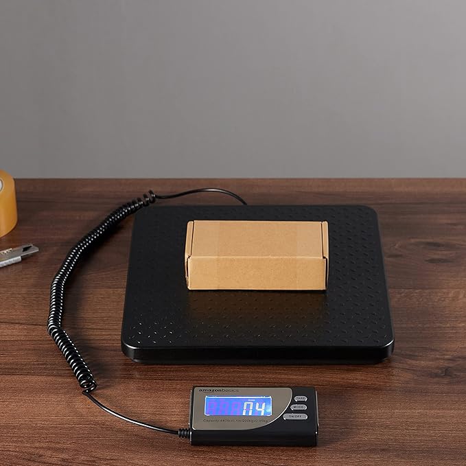 Amazon Basics Digital Postal Scale, Heavy Duty, Aluminium Platform, 440 lb - Image 9