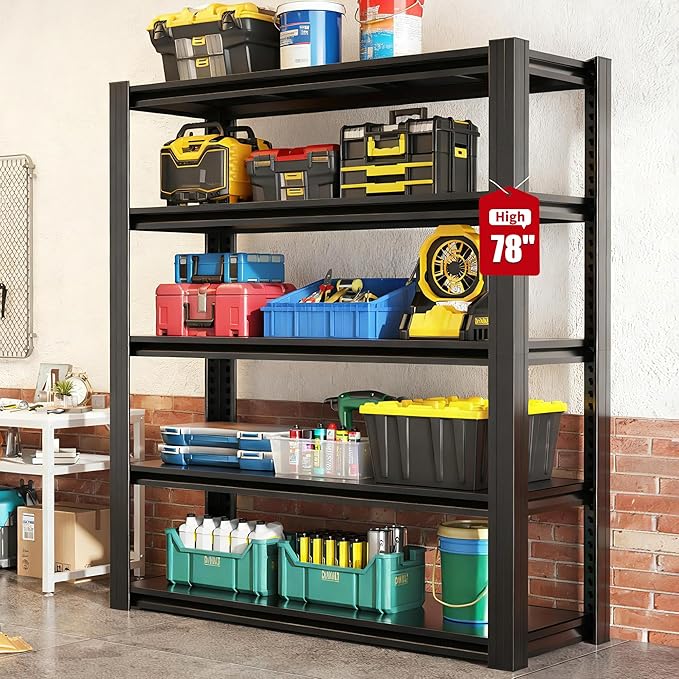 78" H Garage Shelving, Metal Storage Shelves, 3000LBS Heavy Duty Shelving by Unknown