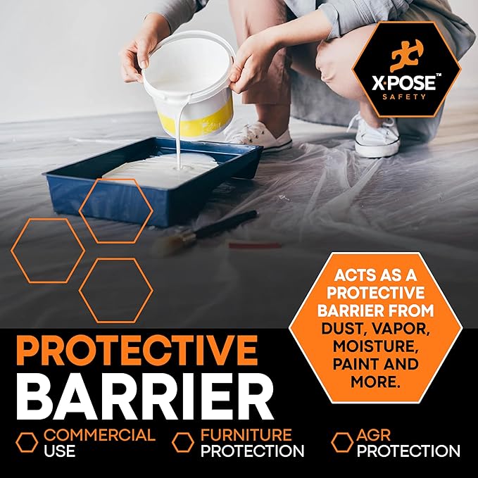 Xpose Safety Clear Plastic Sheeting – 12' x 100' Rolls – Heavy Duty 5.2 Mil - Image 5