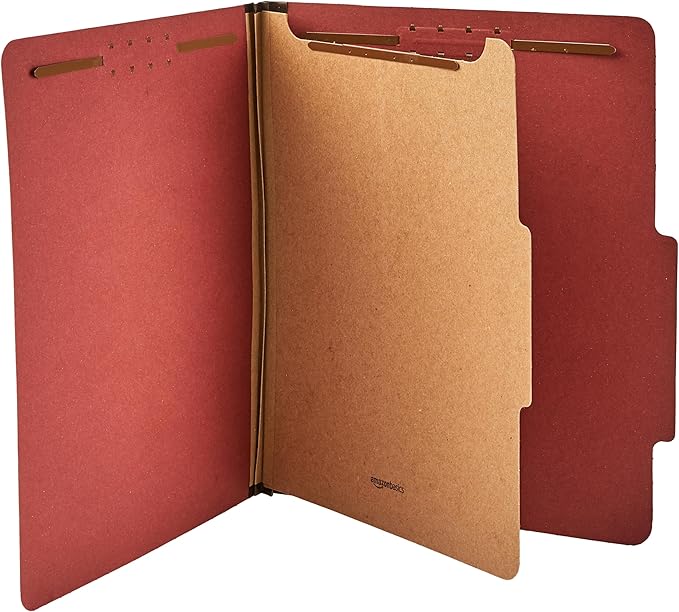 Amazon Basics Classification Folder- 100% Recycled, 1 Divider, 12.09 x 10.63 - Image 3