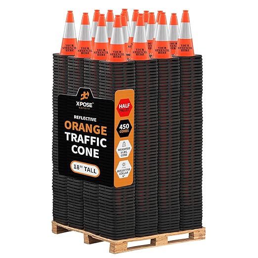 Xpose Safety 18 Inch Orange Traffic Cones 6" Collar by XposeSafety