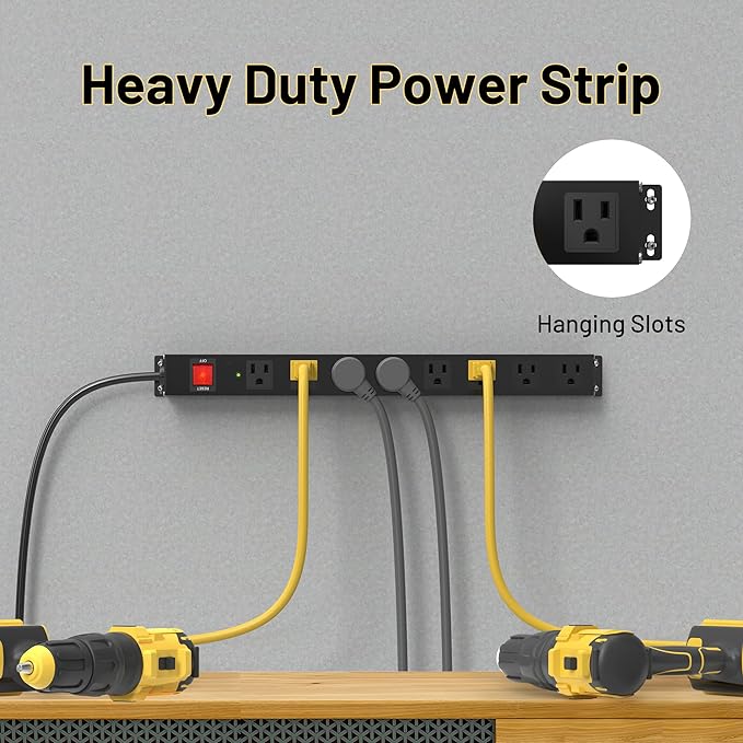 KF 8 Outlet Heavy Duty Power Strip Surge Protector, 2100J Surge Protection - Image 5