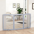 Freestanding Pet Gate for Dogs, Foldable Wooden Dog Gate for House Indoor by PUPETPO