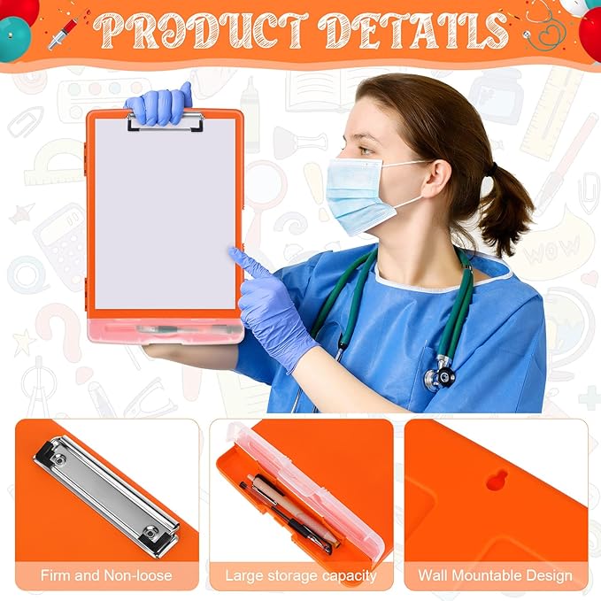 Crtiin 12 Pcs Plastic Clipboard - Image 3