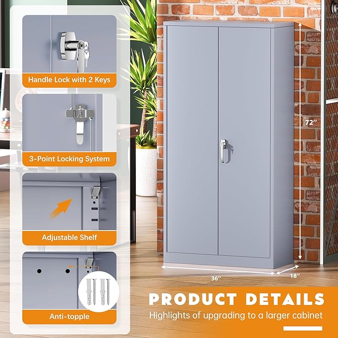Greenvelly Metal Storage Cabinet - Image 5