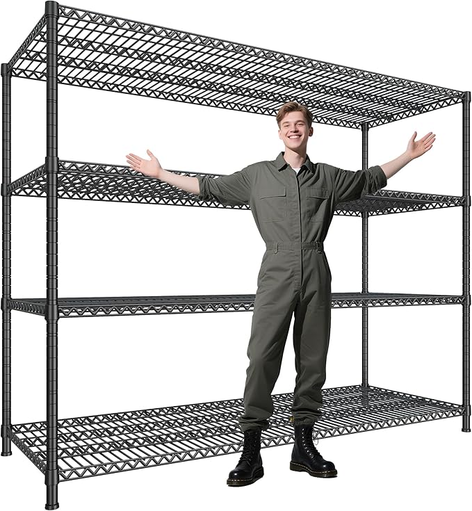 2500 LBS Shelf Storage Shelves 68.1" W Wire Shelving Unit, Garage Shelving by Durayloly