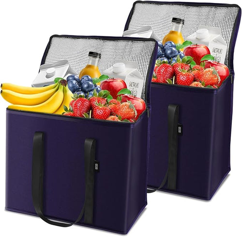 2-Pack Reusable Insulated Grocery Bags by ORILUME