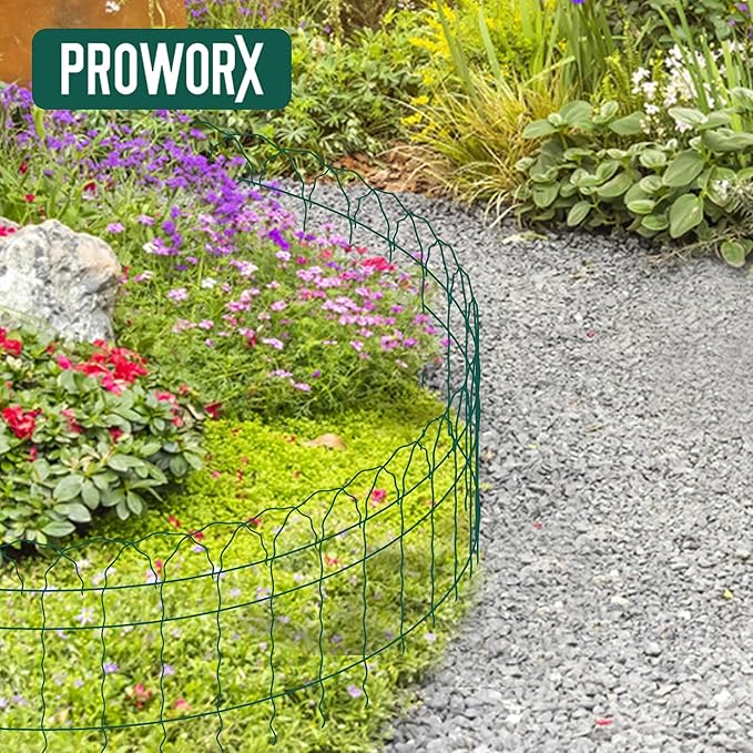 2 Rolls Green Garden Fence Border, 14 in x 40 ft Metal Folding Fence Wire Roll - Image 7
