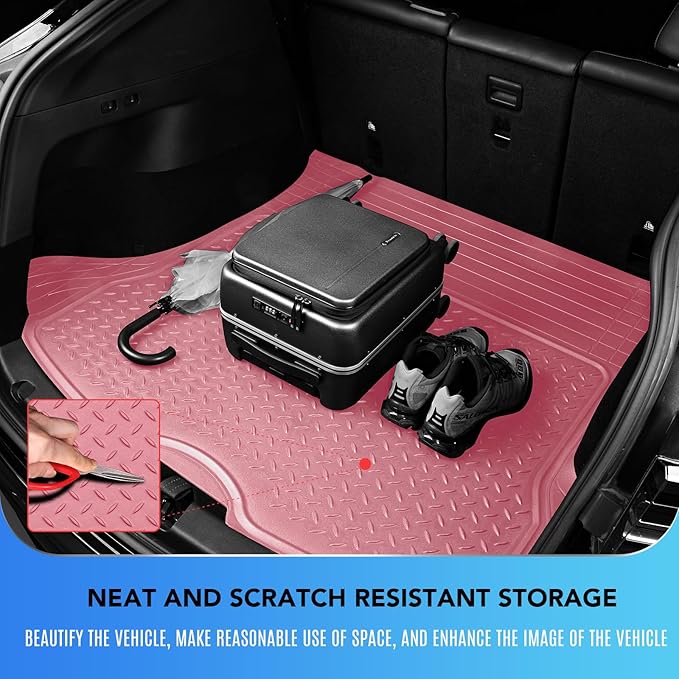 PIC AUTO Heavy Duty Rubber Trunk Cargo Liner Floor Mats, Trimmable to Fit - Image 7