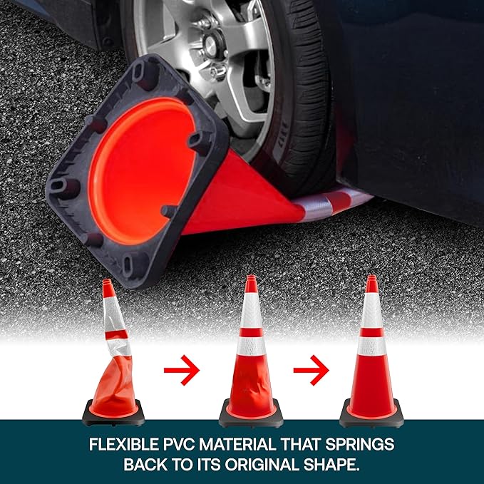 Brimar 28 Inch Traffic Cones, 8 Pack, Road Parking, MUTCD Approved Traffic Cones - Image 7