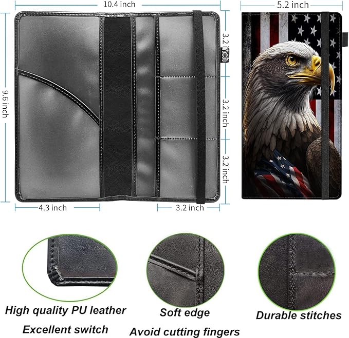 Car Registration and Insurance Holder, Leather Vehicle Glove Box Organizer - Image 4