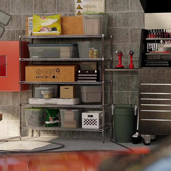 21" Deep x 54" Wide x 64" Height Wire Shelving Kit | 5-Tier | NSF Commercial - Image 8